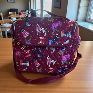 Vera Bradley Lunch Cooler Crossbody Insulated Bag Holiday Hounds Dogs